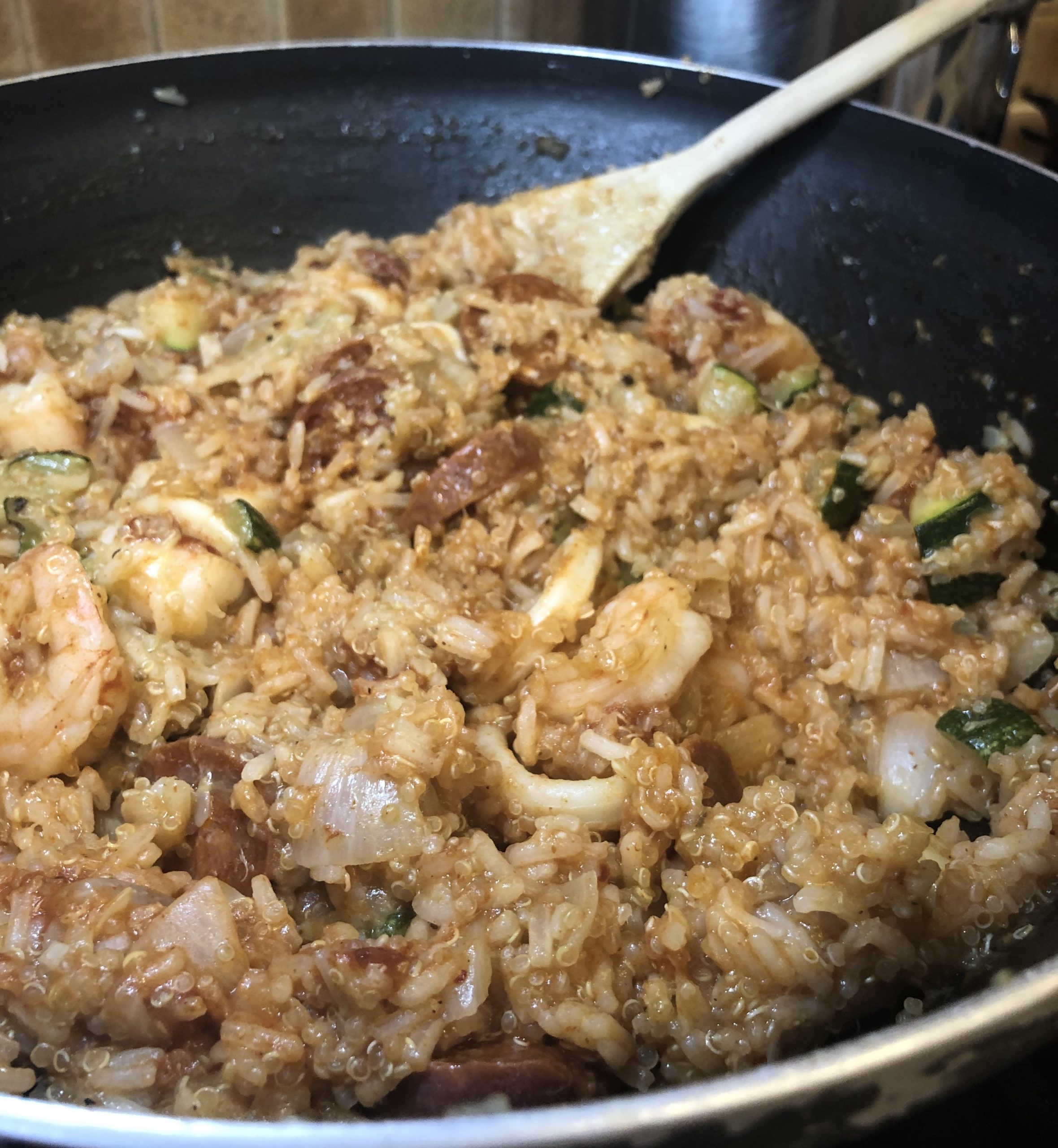 Seafood Paella with added bone broth